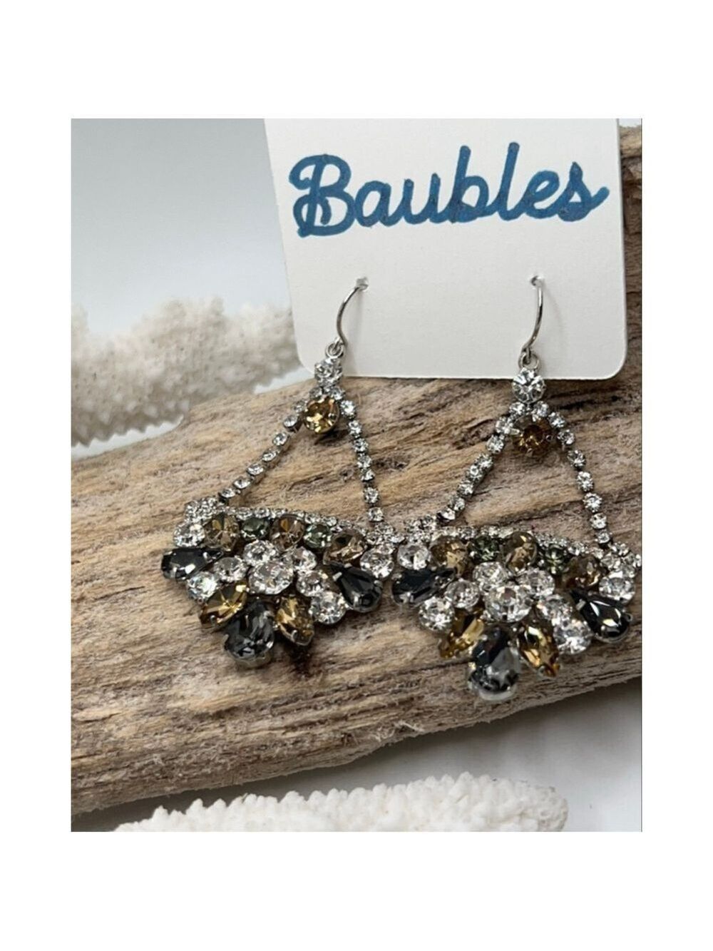 Baubles Smoky Coffee and Crystal Chandelier Earrings